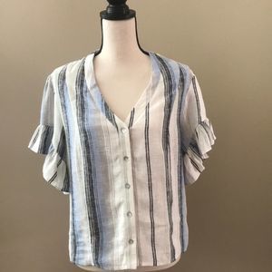 ❤️Host Pick❤️ Anthropologie Drew ,Beverly Flutter Sleeve Top